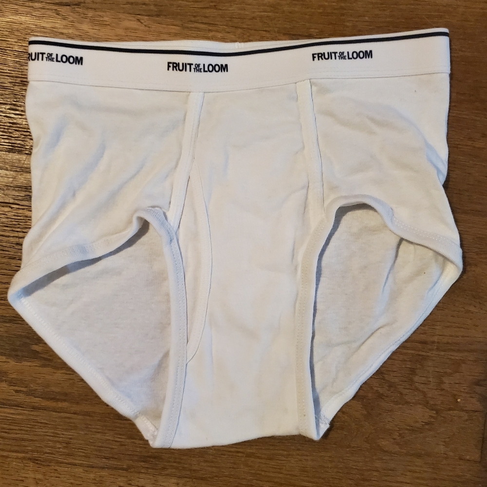 Fruit of the Loom White Men's Briefs with Logo Waistband